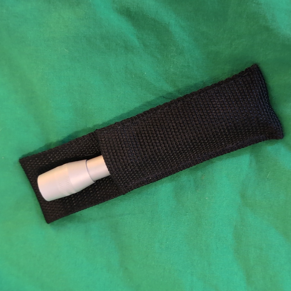 Mini Flashlight with Case Silver Black